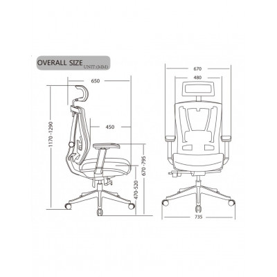 Офісне крісло Ergo Chair 2 сіре