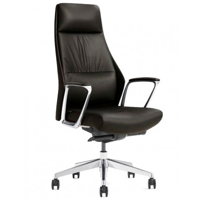 Крісло керівника A1826, шкіряне, чорне